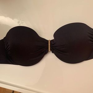 Victoria’s Secret Push-Up Bandeau Swim Top- BLACK 34 D
